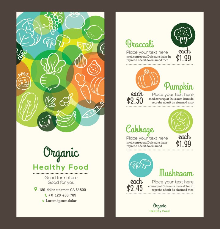 Vector organic healthy food