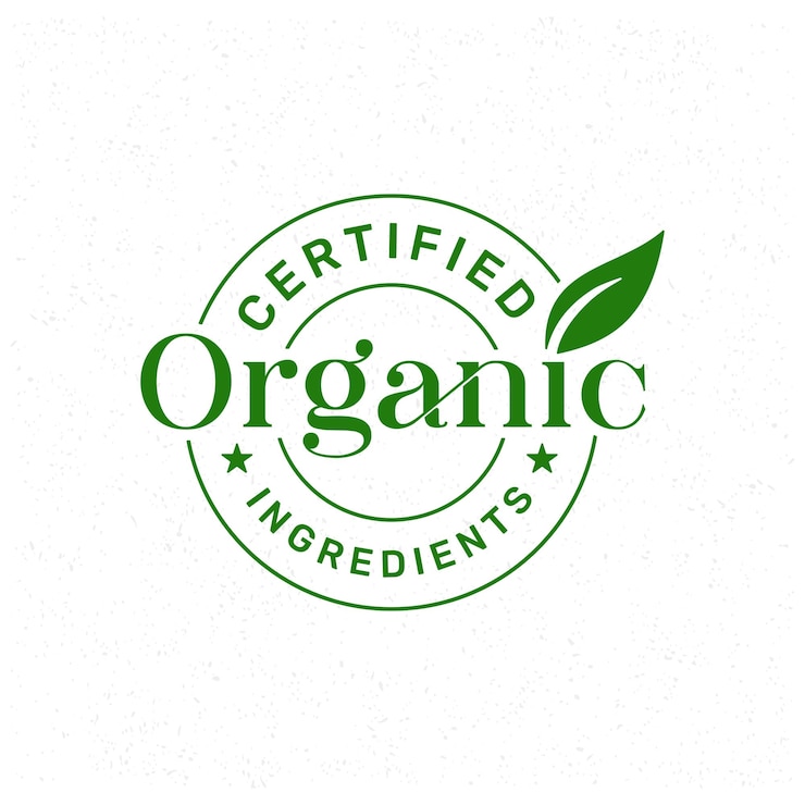 Vector organic ingredients certified label product organic stamp vector illustration
