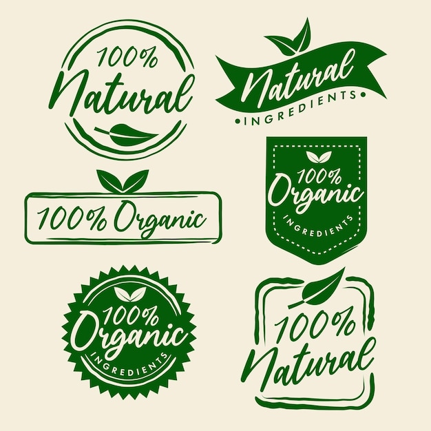 Vector organic ingredients stamps