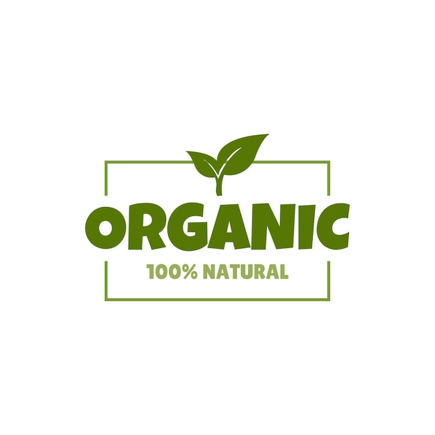 Organic label logo organic natural product concept