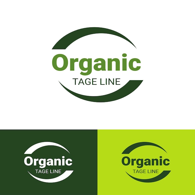 Organic Label Natural Sticker Leaf Green Vector