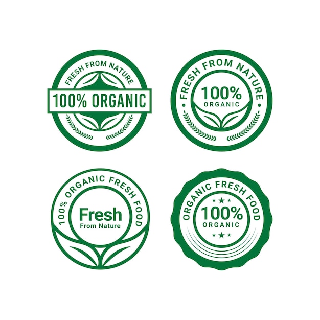 Organic label template. Fresh from nature.