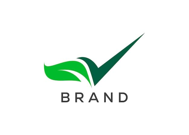 Вектор Вектор логотипа проверки органических листьев логотип отметки проверки природы
