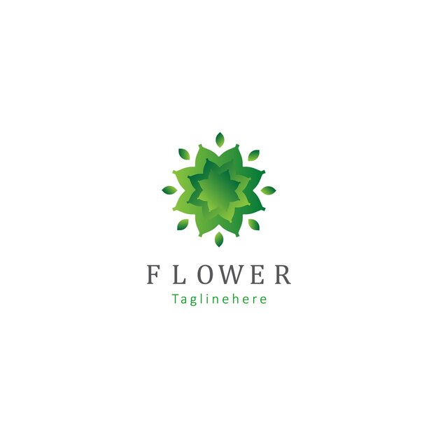 Logo del fiore ecologico foglia organica