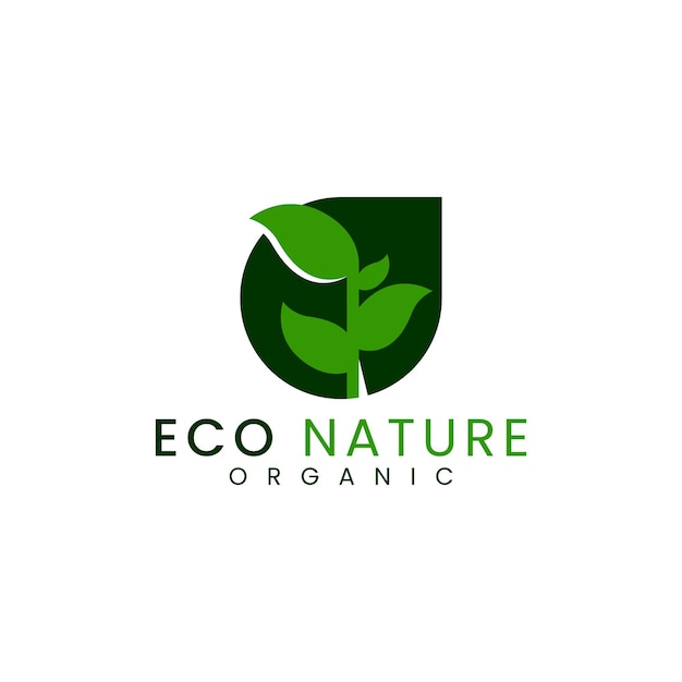 Organic leaf nature logo template vector icon illustration