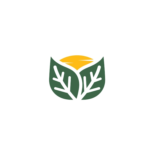 Organic leaves icon vector design template