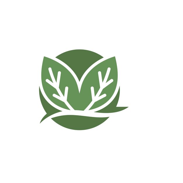 Organic leaves icon vector design template