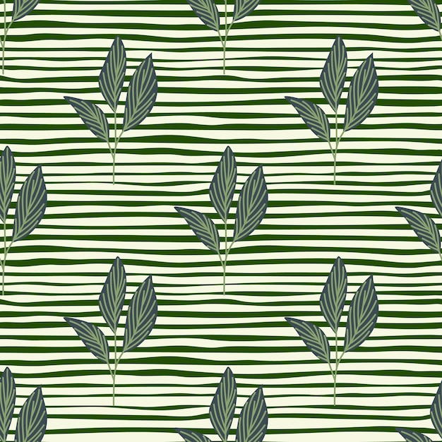 Organic leaves seamless pattern in simple style Botanical background