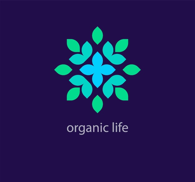 Organic life logo design Landscape design garden Plant nature and ecology vector logo