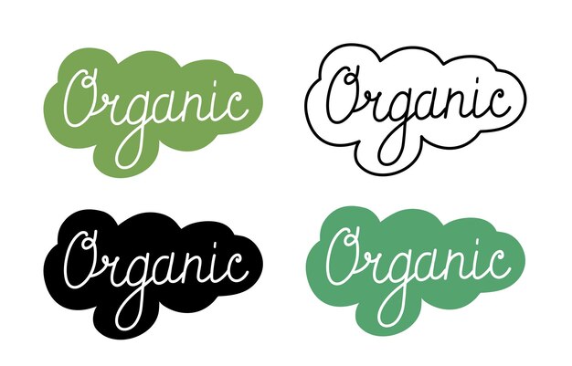 Органический логотип набор векторных логотипов, выделенных на белом фоне