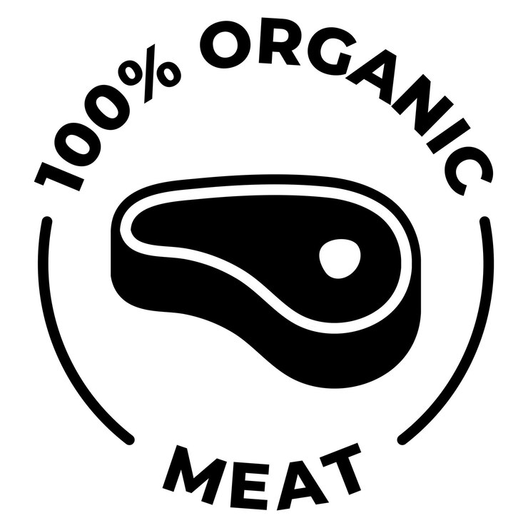 Organic meat label Organic meat icon vector illustration Fresh beef emblem badge sign