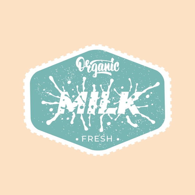 Vector organic milk badge .  .