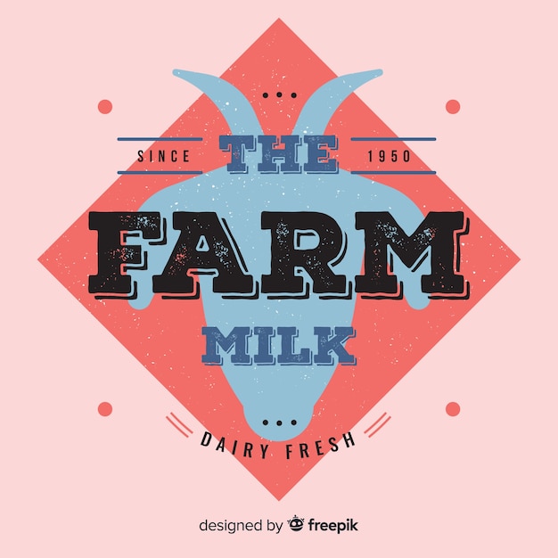 Premium Vector | Organic milk logotype