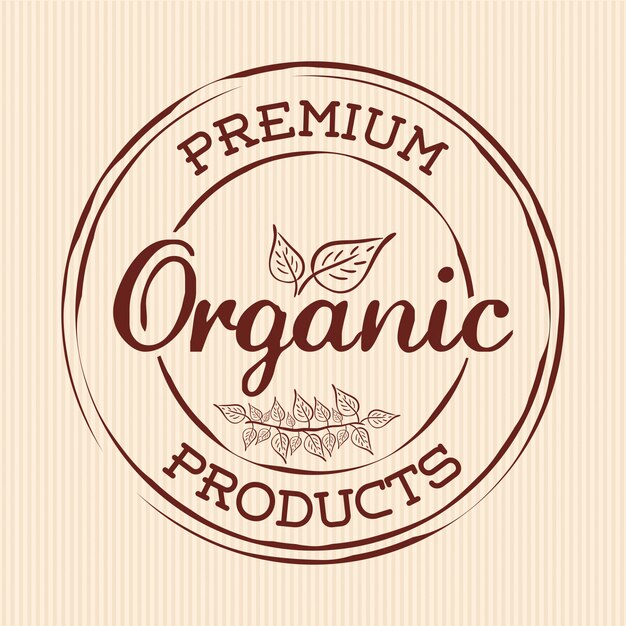 Vector organic natural food label