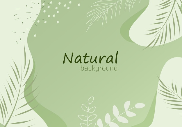 Organic natural vector design with abstract elements branches and copy space for text