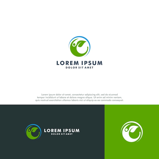 Шаблон логотипа органических людей