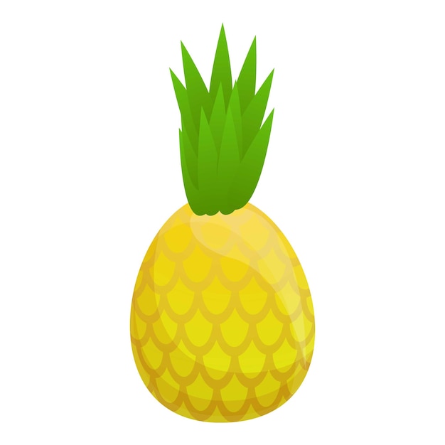 Иконка органического ананаса Мультфильм о векторной иконке органического ананаса для веб-дизайна, выделенной на белом фоне