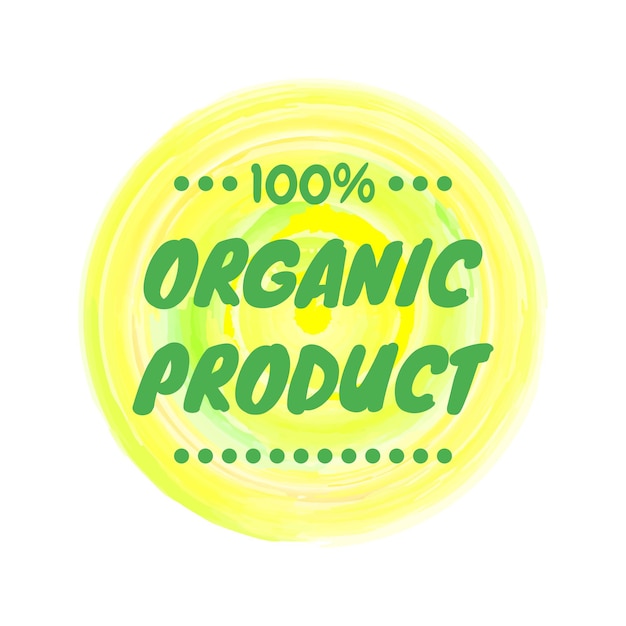 Vector organic product icon design symbol stamp with green design vector illustration