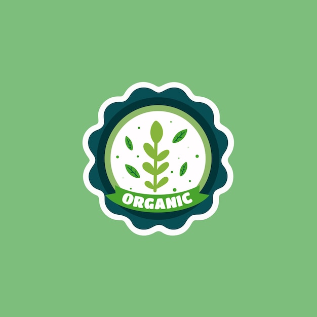 Vector organic product sticker logo design template