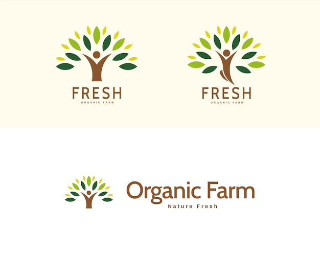 Organic production logo set