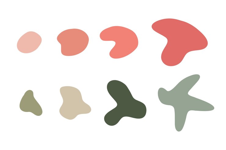 Vector organic random spot. organic shapes, irregular stone or liquid  green blobs. abstract pebble