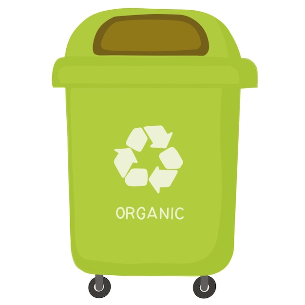 Iconica di riciclaggio organico illustrazione vettoriale della spazzatura verde