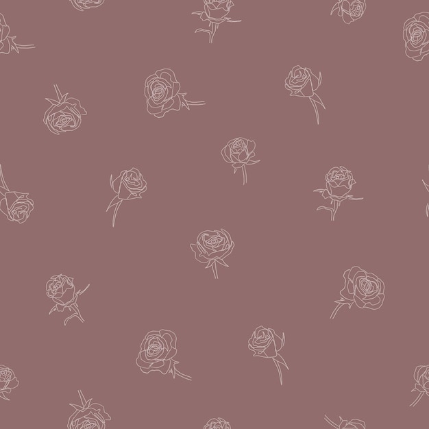 Organic rose flowers pattern background