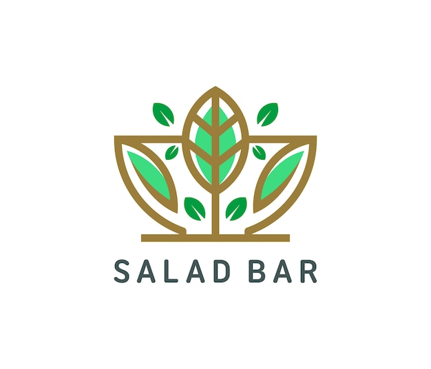 Organic salad logo design 