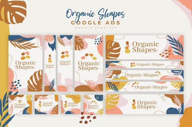 Modello di banner per annunci google di forma organica