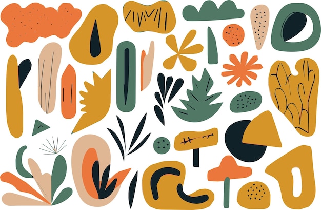 Organic Shapes Vector Flat Style EPS Image for Digital and Print Projects