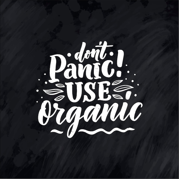 Lettering di frase di cura della pelle organica