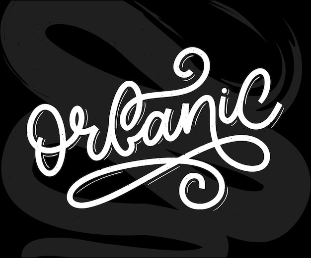 Vector organic slogan brush lettering. hand drawn word organic