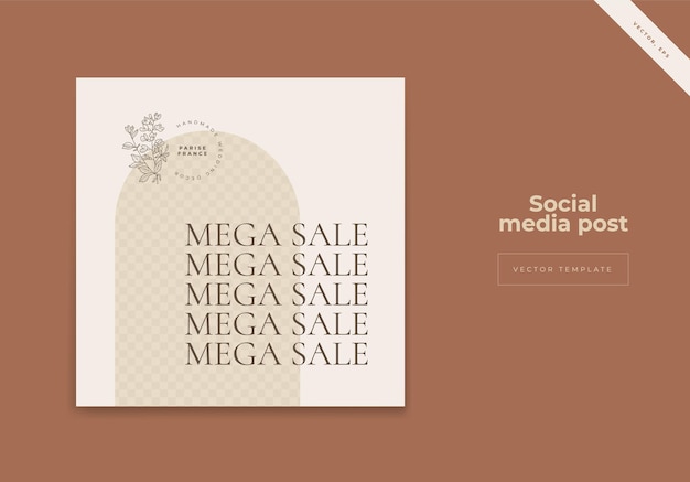 organic social media instagram post banner for fashion sale