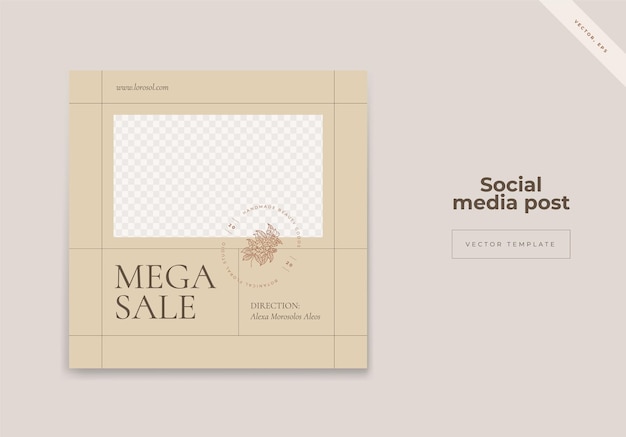 organic social media instagram post banner for fashion sale