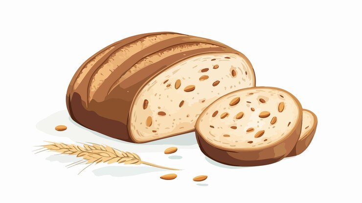 Вектор органическая хлебная крошка с цельнозерновой мукой концепция рецепта выпечки