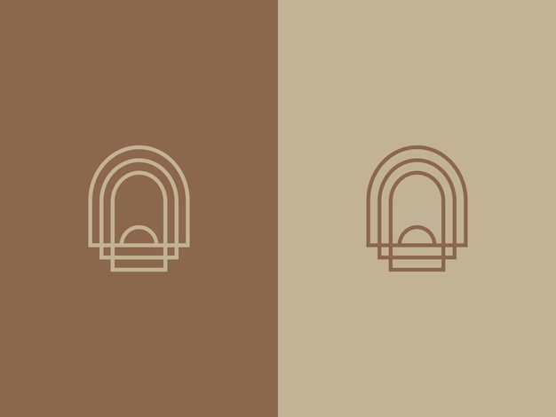 Vector organic vintage arch logo design