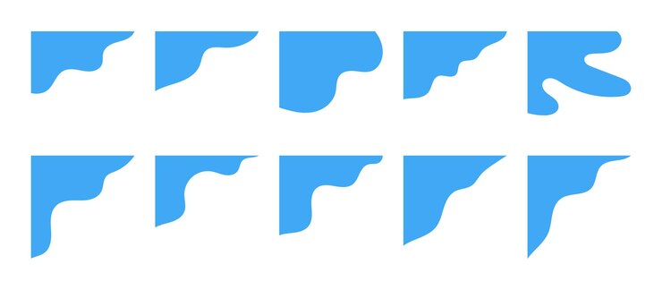 Vector organic wavy corner shape doodle