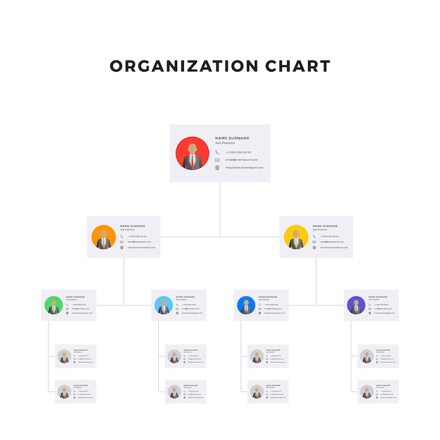 organisatiestructuur van het bedrijf. zakelijke hiërarchie infographic elementen