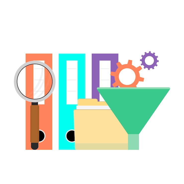 Vector organisation and sorting data files filter for infoflow