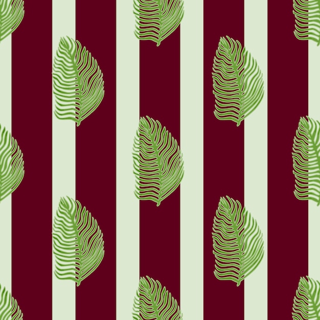 Organisch palmblad naadloos patroon met hand getrokken gebladertedruk. Eenvoudige kleur achtergrond. Vectorillustratie voor seizoensgebonden textielprints, stof, banners, achtergronden en wallpapers.