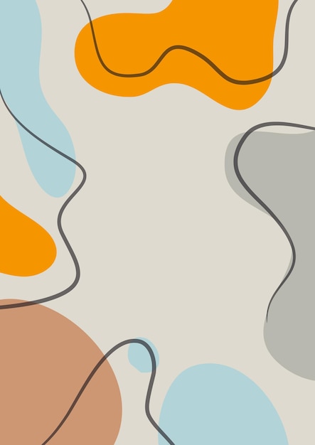 Organische abstracte pastelvormen achtergrond, Memphis stijl achtergrond, minimalistische esthetiek