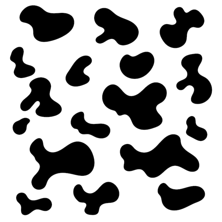 Vector organische blob vorm abstracte zwarte kleur vector illustratie geïsoleerd op witte achtergrond