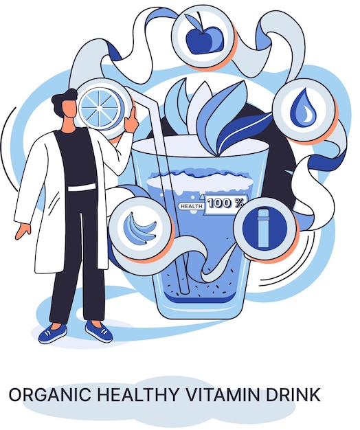 Vector organische gezonde metafoor vitamine drank plantaardig veganistisch gezond dieet vegetarisch product van alternatieve melk kruideningrediënt drinken en eten product voor dieet huselnut lactose-vrije detox smoothie