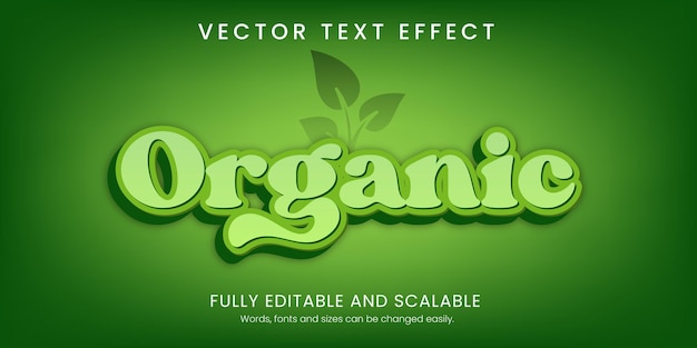 Organische teksteffect 3D-stijl volledig bewerkbaar met groene abstracte achtergrond