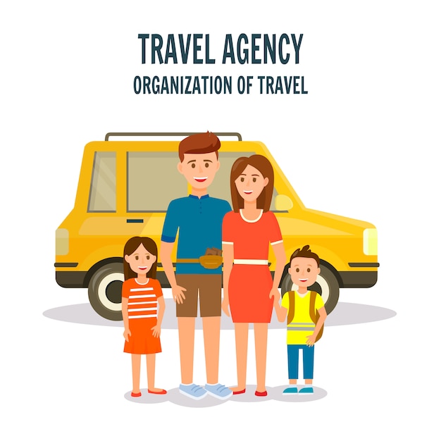 Organizzazione di travel square banner