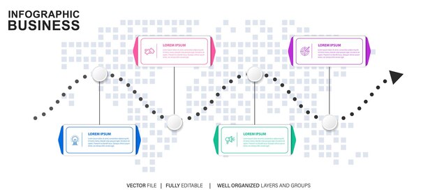 Vector organizational goals infographic chart design template set editable infochart with icons