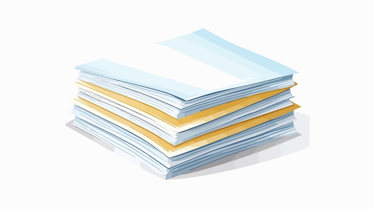 Vector organized heap stack of business paper document files web icon vector illustration