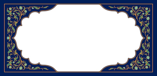 Oriental arabian frame with muslim floral motif