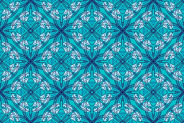 Vector oriental blue seamless pattern