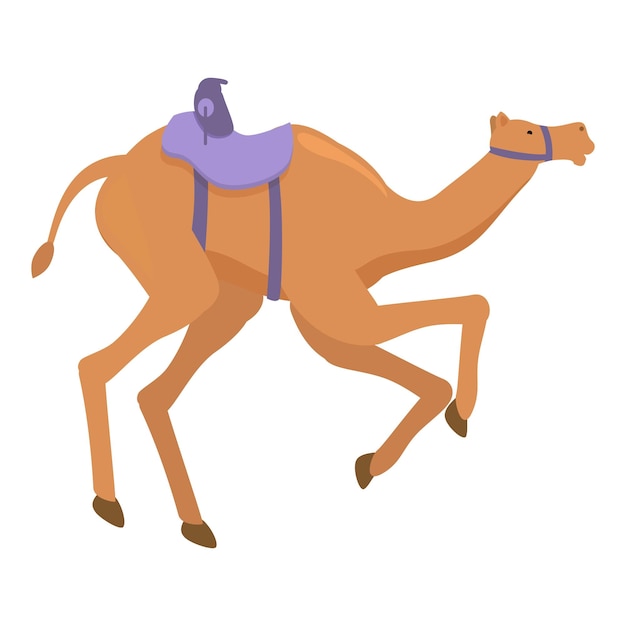 Vector oriental camel run icon cartoon vector united riding chase